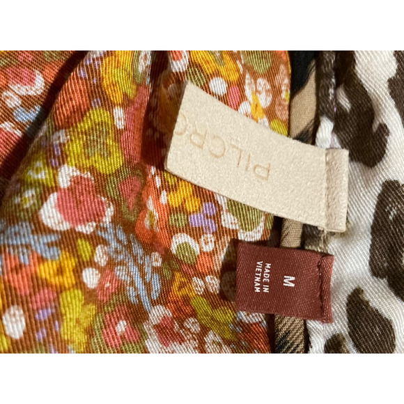 Anthropologie Women Pilcro Button Shirt Multicolor Leopard Floral Long Sleeve M - Picture 10 of 11